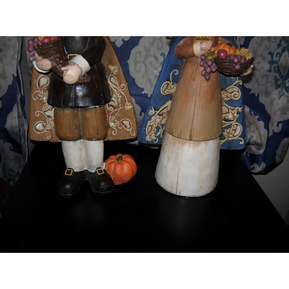 Pilgrim Harvest Thanksgiving Accent Decor Figures Set 16" - Picture 9 of 11
